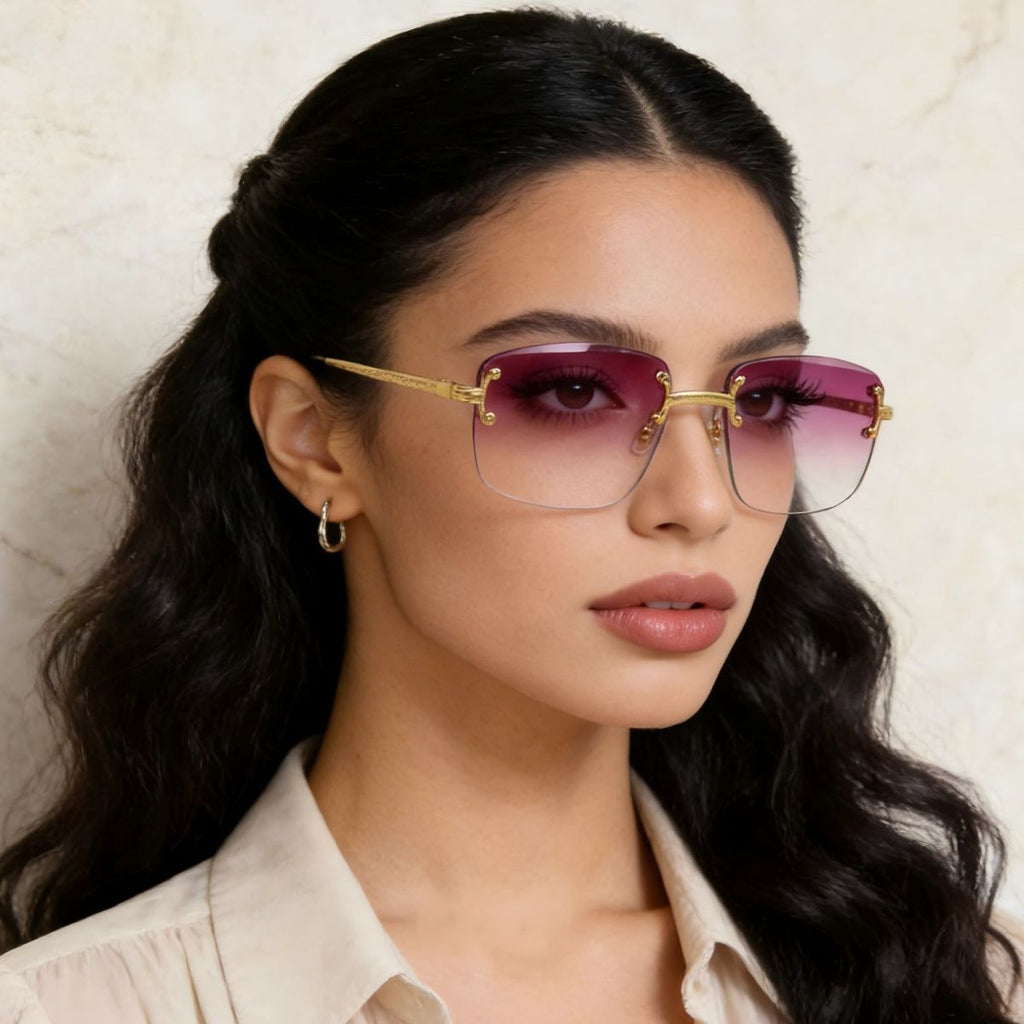 Rimless Gradient Tinted Sunglasses