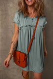 Frilled Gathered Seam Round Neck T Shirt Dress thumbnail 3