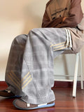 Men's Plaid Wide-Leg Pants with Side Stripes thumbnail 3