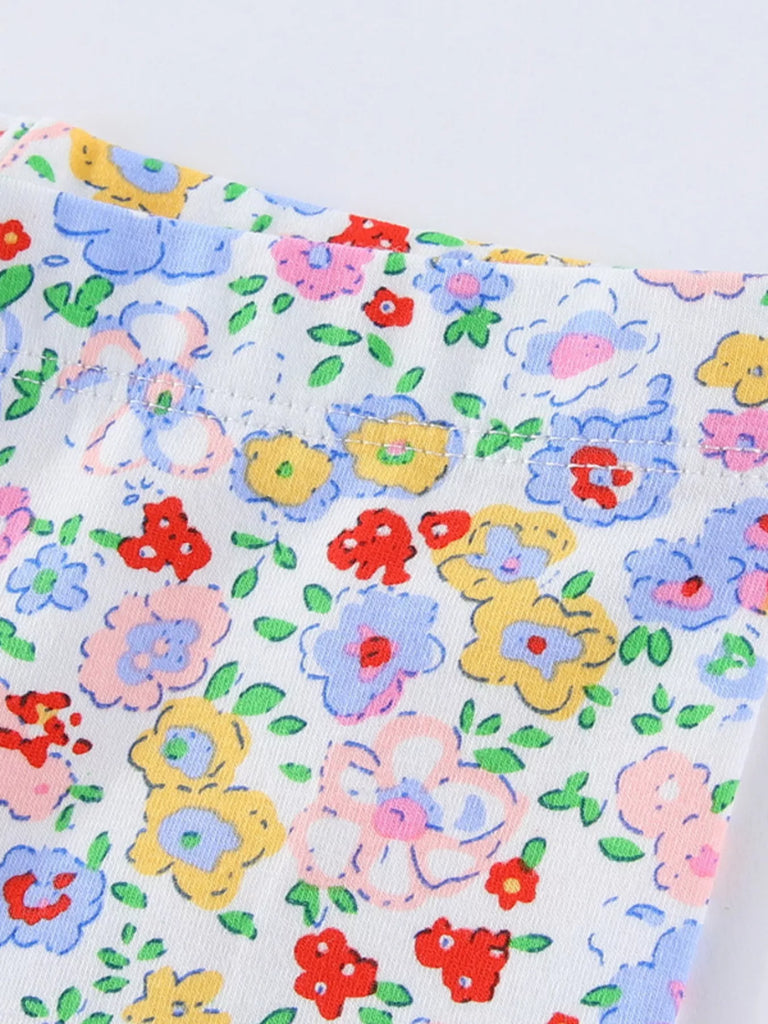 Children's Floral Print Stretch Leggings
