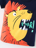 Children's Lion Graphic Round Neck T-Shirt thumbnail 4
