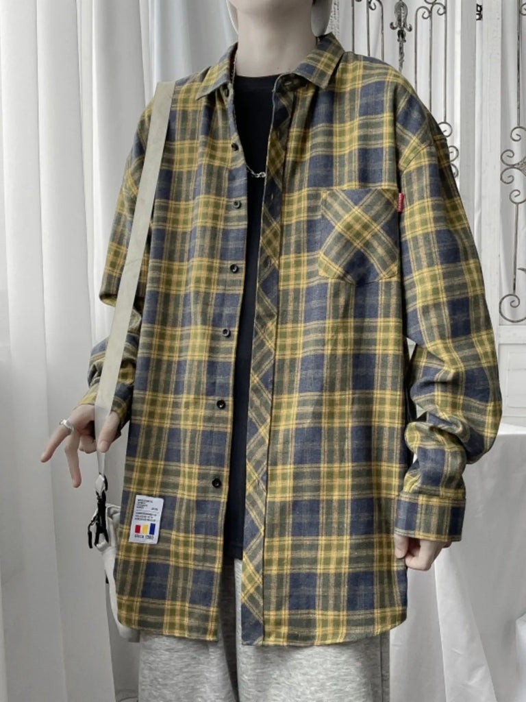 Men's Plus Size Plaid Button Up Shirt