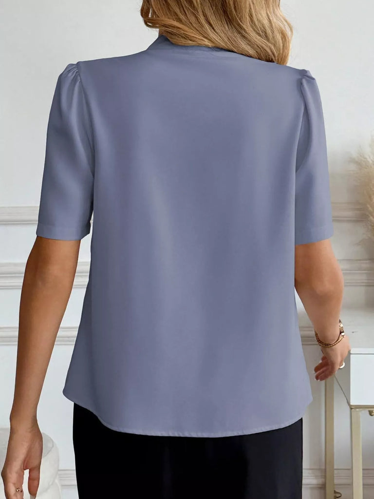 V-Neck Button-Down Shirt