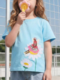 Children's Fairy and Flower Embroidered Short Sleeve T-Shirt thumbnail 1
