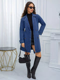 Belted Double-Breasted Denim Jacket thumbnail 4