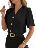 V-Neck Button-Down Shirt thumbnail 13