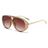 Aviator Fashion Sunglasses with Yellow Tinted Lenses thumbnail 2