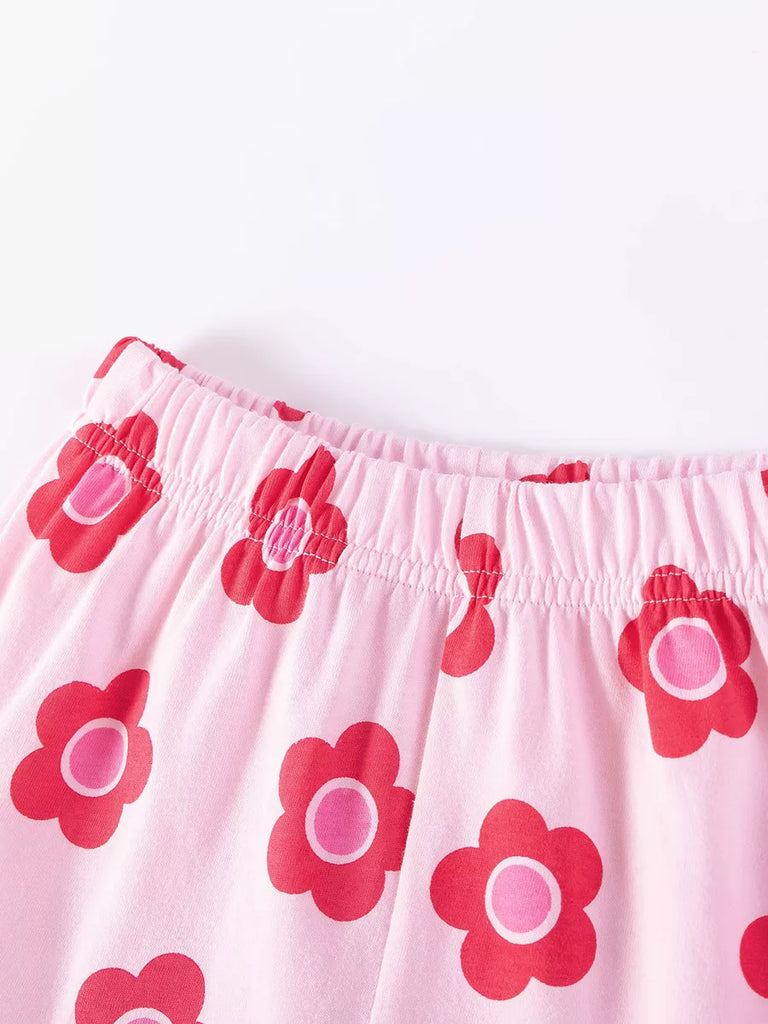 Children's Ladybug Graphic Short Sleeve Top and Shorts Set