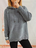 Drawstring Long Sleeve  Hooded Sweater thumbnail 5