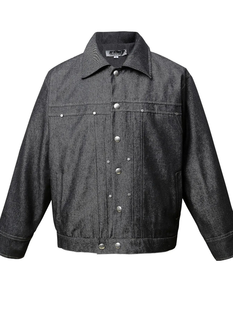 Men's Snap Down Long Sleeve Denim Jacket