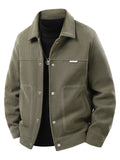 Men's Plus Size Snap Down Long Sleeve Jacket thumbnail 4