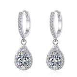 1 Carat 925 Sterling Silver Moissanite Hoop Teardrop Earrings thumbnail 9