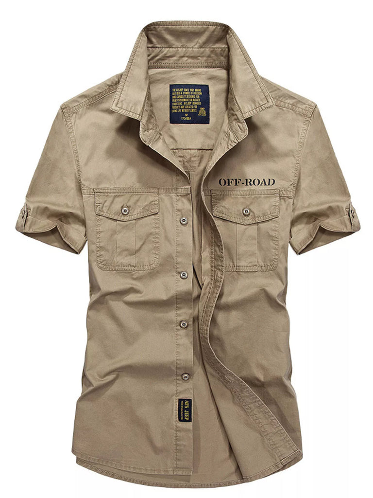 Men's Plus Size Button Up Short Sleeve Shirt