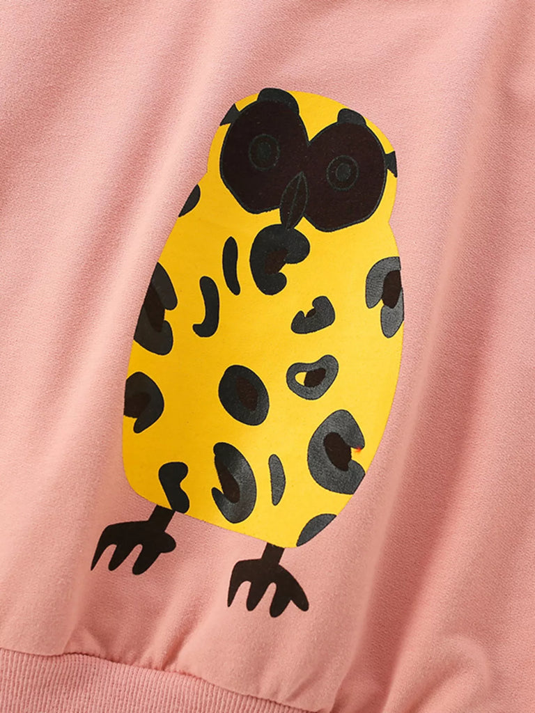 Children's Owl Graphic Crew Neck Sweatshirt