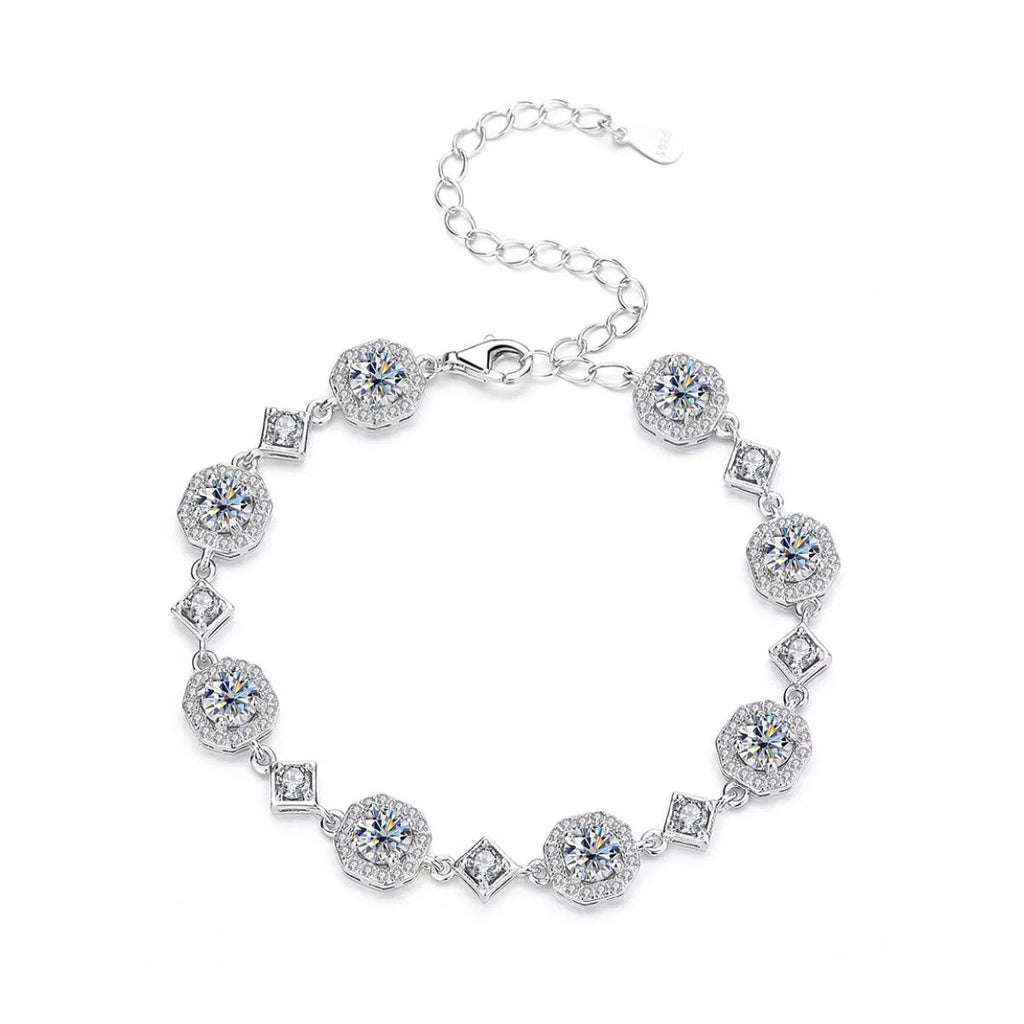 4 Carat 925 Sterling Silver Moissanite Bracelet