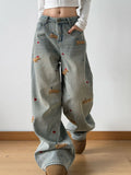 Embroidered Wide Leg Jeans thumbnail 3