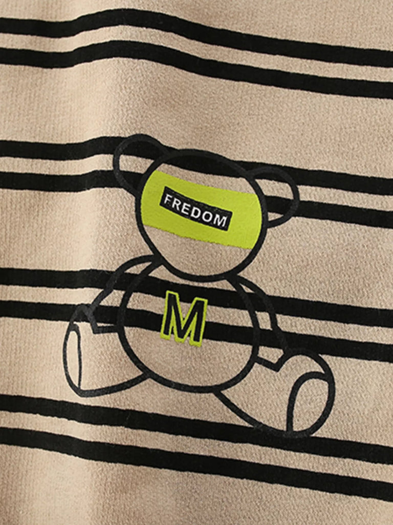 Children's Striped Bear Crew Neck Sweatshirt
