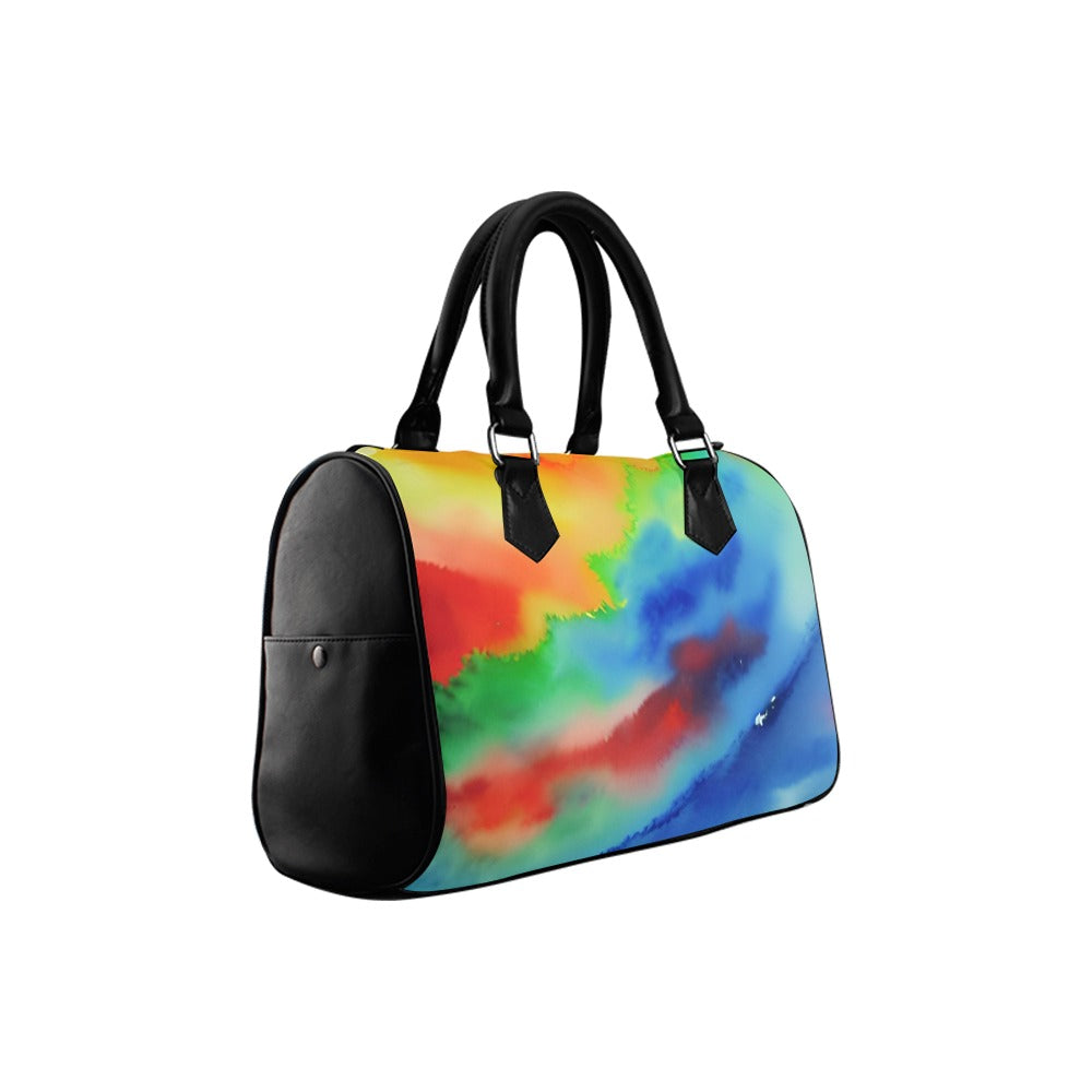 Watercolor Art Barrel Handbag – Canvas & PU Leather Printed On Demand