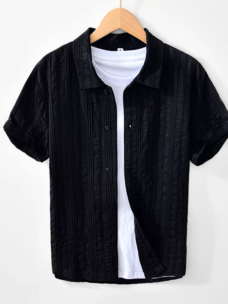 Men's Plus Size Button Up Short Sleeve Shirt