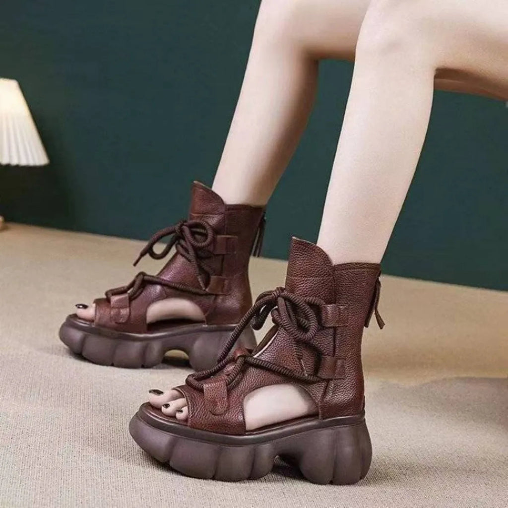 Chunky Platform Lace-Up Sandals