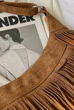 Suede Fringe Adjustable Strap Shoulder Bag thumbnail 5