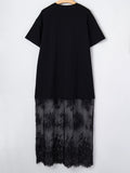 Floral Patchwork Short Sleeve T Shirt Loose Dress thumbnail 16