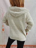 Zip Up Drawstring Long Sleeve Hooded Sweater thumbnail 16