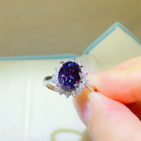 2 Carat 925 Sterling Silver Oval Moissanite Ring thumbnail 4