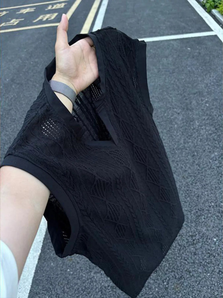 Men's Plus Size Textured Knit Tank