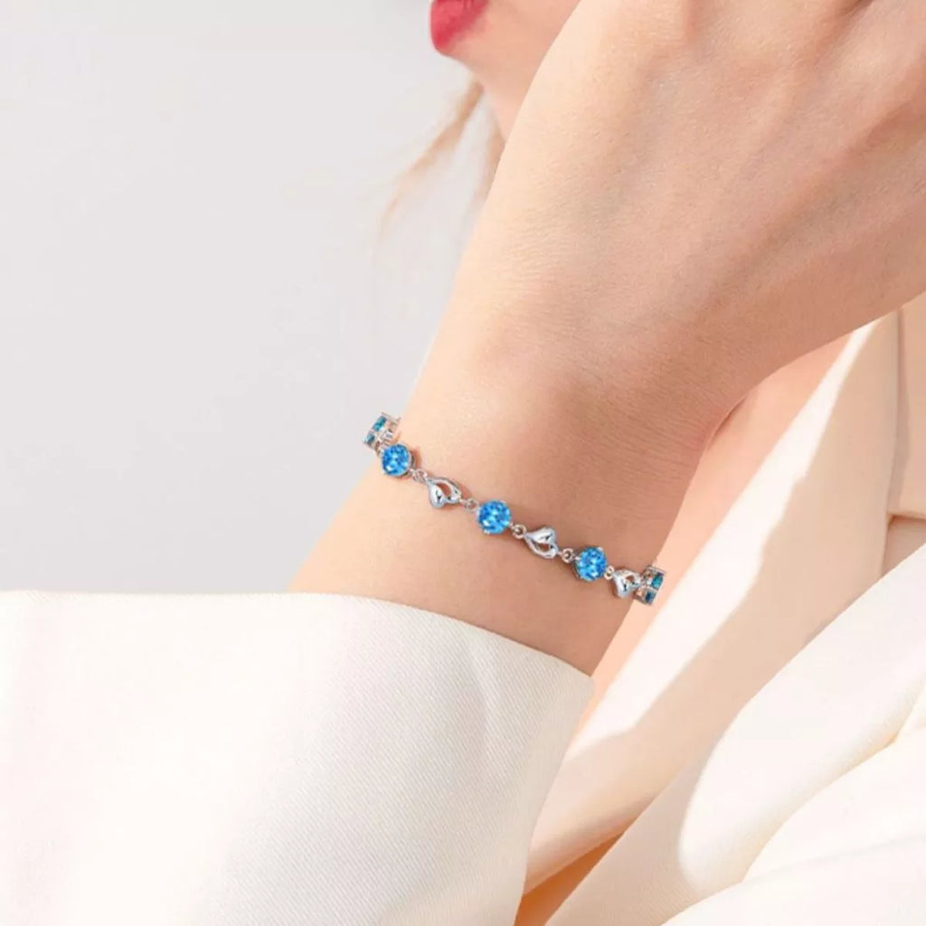 925 Sterling Silver Crystal Bracelet