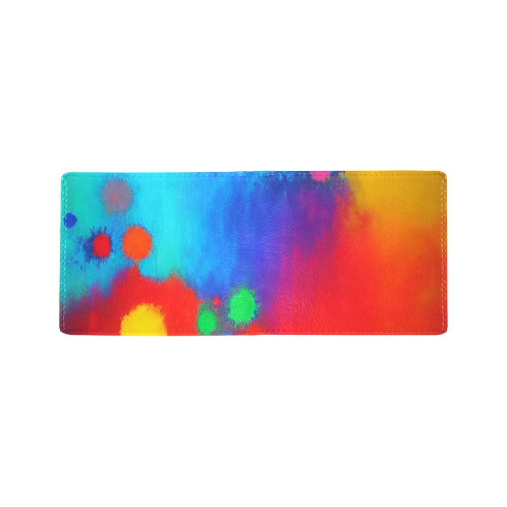 Bifold Stylish Men’s Wallet – PU Leather All-Over Print Slim Card & Cash Wallet