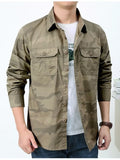 Men's Plus Size Camouflage Print Long Sleeve Shirt thumbnail 8