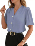 V-Neck Button-Down Shirt thumbnail 7