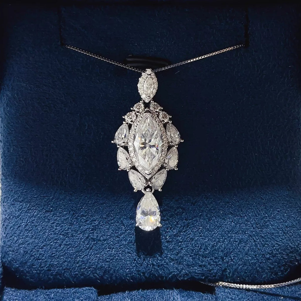 3 Carat 925 Sterling Silver Moissanite Pendant Necklace