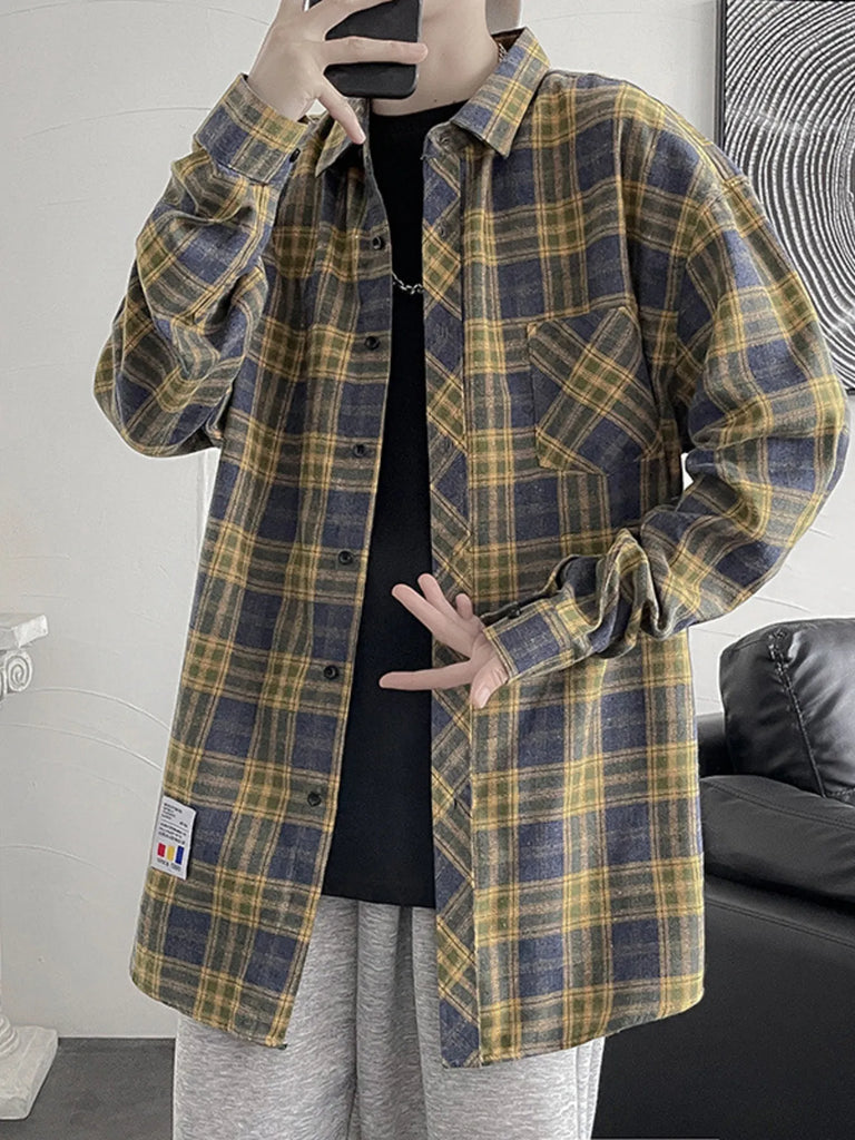 Men's Plus Size Plaid Button Up Shirt