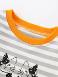 Children's Striped Cat Crew Neck Sweatshirt thumbnail 2