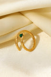 Snake Charmer Malachite Snake-Shaped Bypass Ring thumbnail 2
