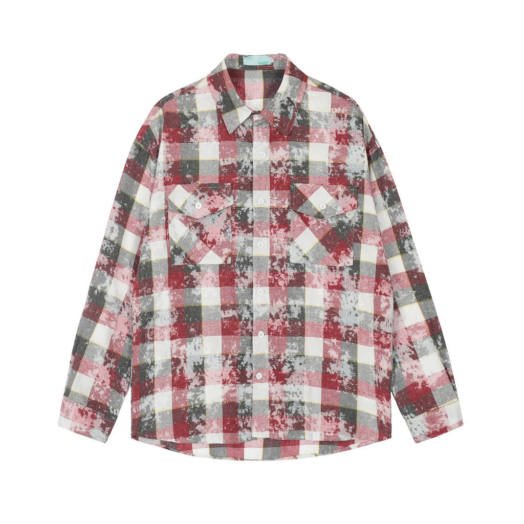 Men's Vintage Plaid Button-Up Shirt