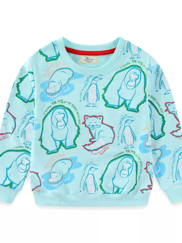 Children's Animal Print Crew Neck Sweatshirt
