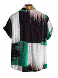Men's Plus Size Color Block Button Up Shirt thumbnail 2