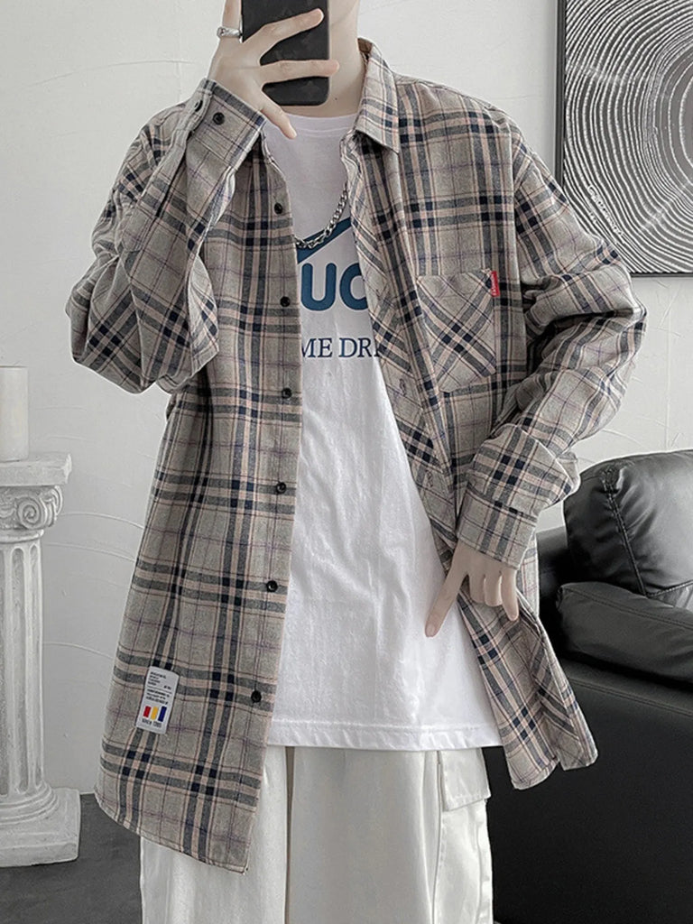 Men's Plus Size Plaid Button Up Shirt