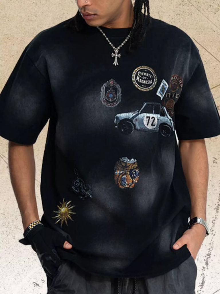 Men's Vintage Graphic Round Neck T-Shirt