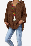 Cable-Knit Hooded Sweater thumbnail 1