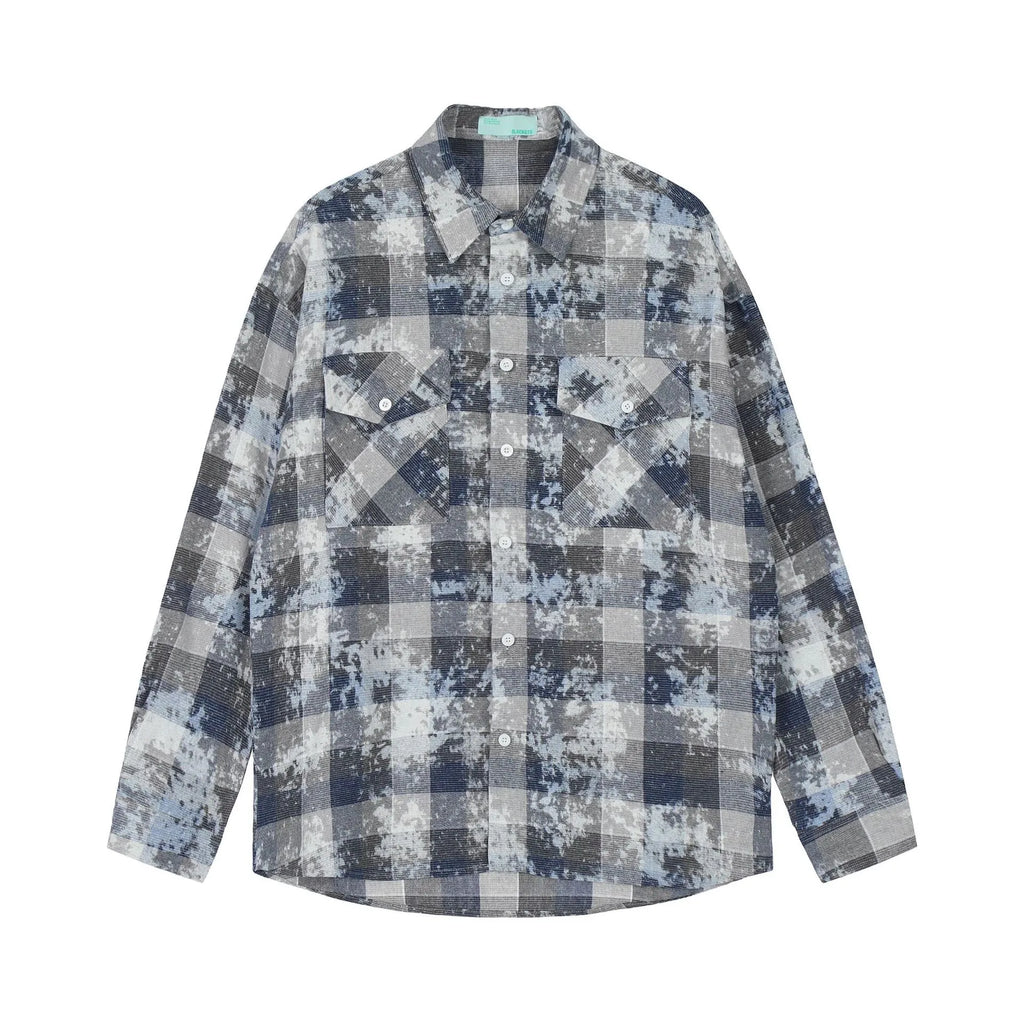 Men's Vintage Plaid Button-Up Shirt