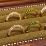 18K Gold-Plated Inlaid Zircon Ring thumbnail 6