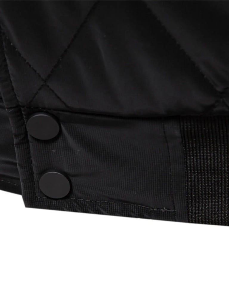 Men's Quilted Snap Down Long Sleeve Jacket