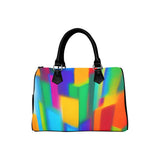 Abstract Art Barrel Type Handbag – Canvas & PU Leather Printed Handbag thumbnail 1