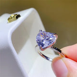 5 Carat 925 Sterling Silver Moissanite Heart Shape Ring thumbnail 5