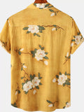 Men's Plus Size Floral Print Short Sleeve Shirt thumbnail 2
