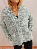 Zip Up Drawstring Long Sleeve Hooded Sweater thumbnail 9